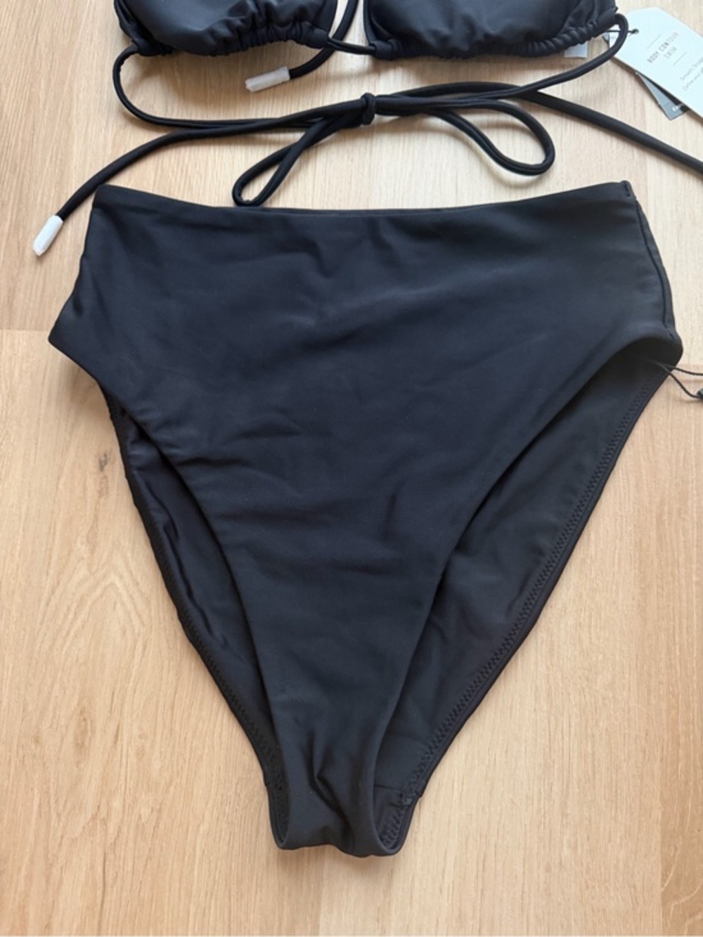 Express Body Contour Swim Black High Waisted Bikini Bottoms Small NWOT
